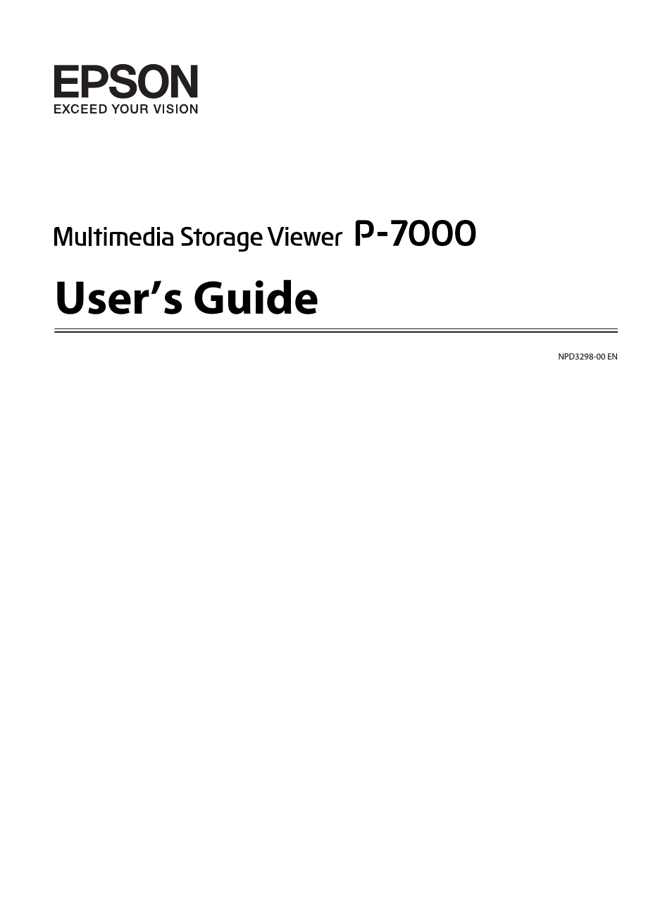 Epson P-7000 User Manual | 116 pages