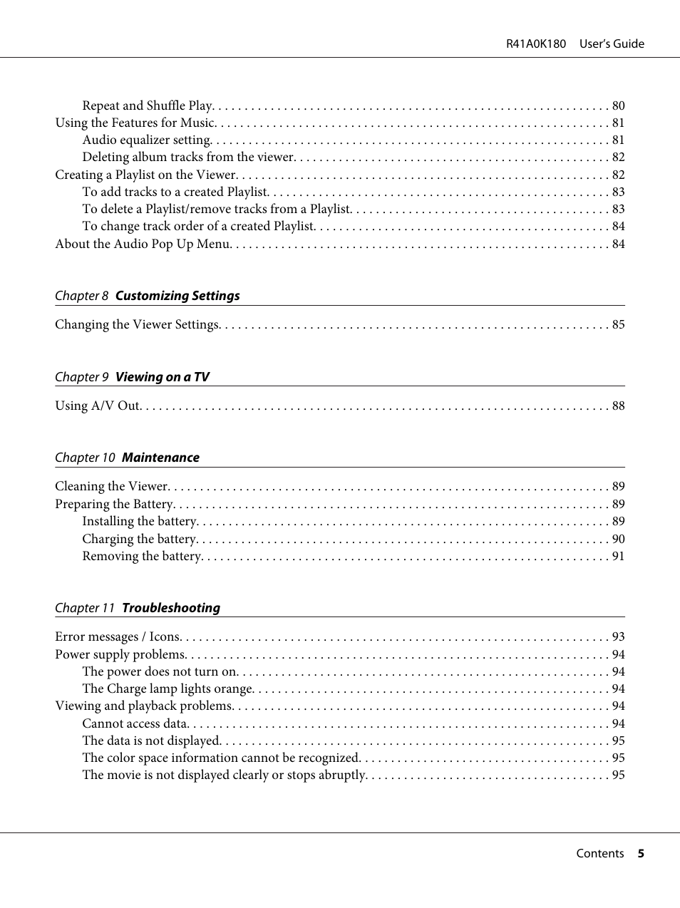 Epson P-7000 User Manual | Page 5 / 116