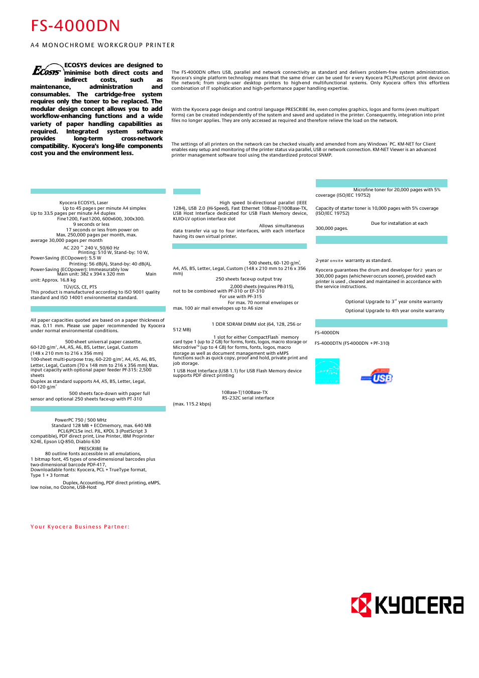 Fs-4000dn | Epson FS-4000DN User Manual | Page 2 / 2