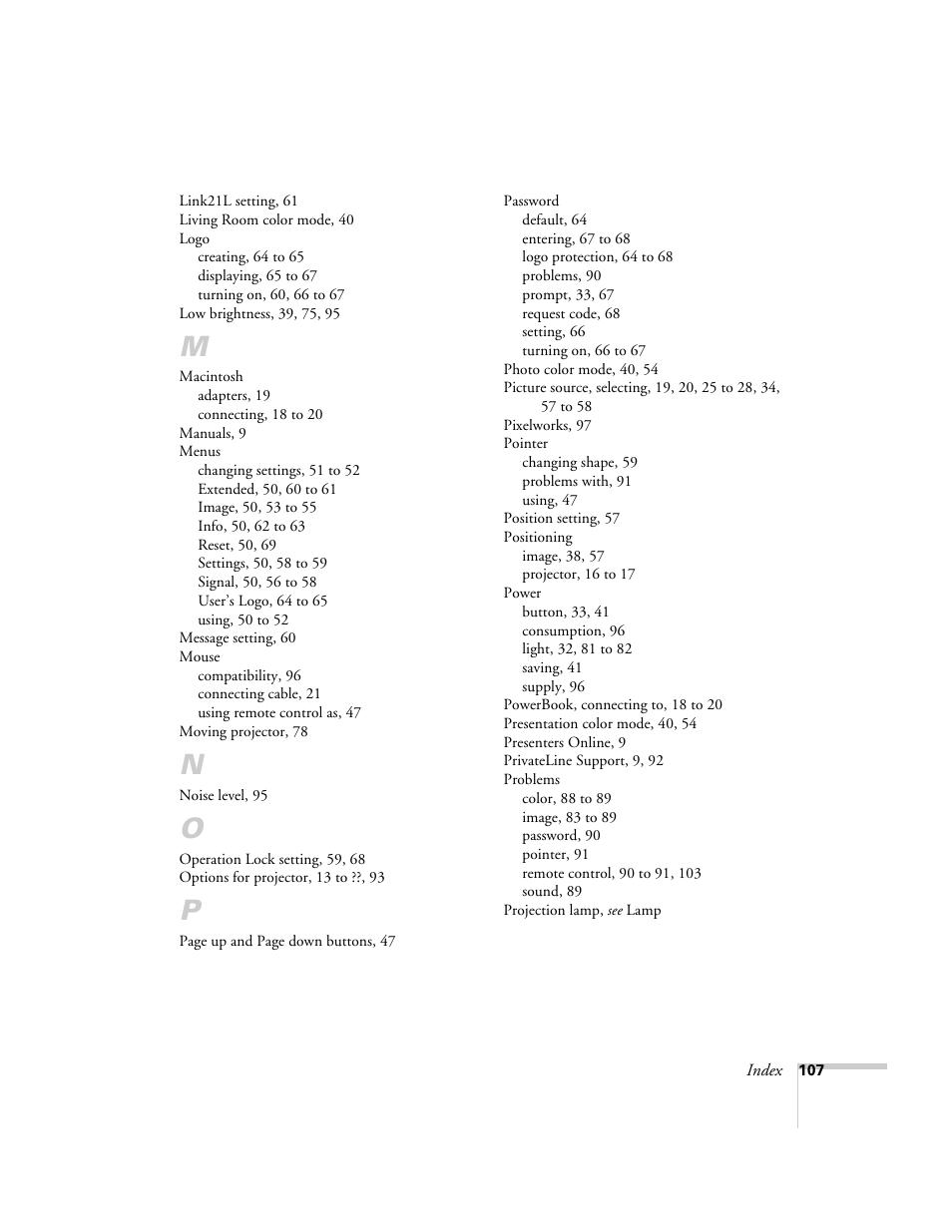 Epson 76C User Manual | Page 107 / 111