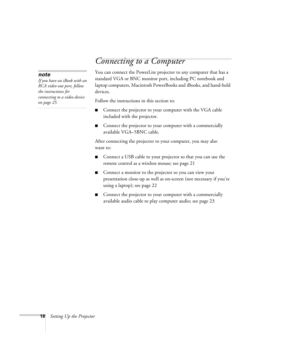 Connecting to a computer | Epson 76C User Manual | Page 18 / 111