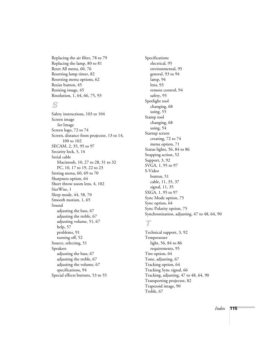 Epson 8200i User Manual | Page 121 / 122