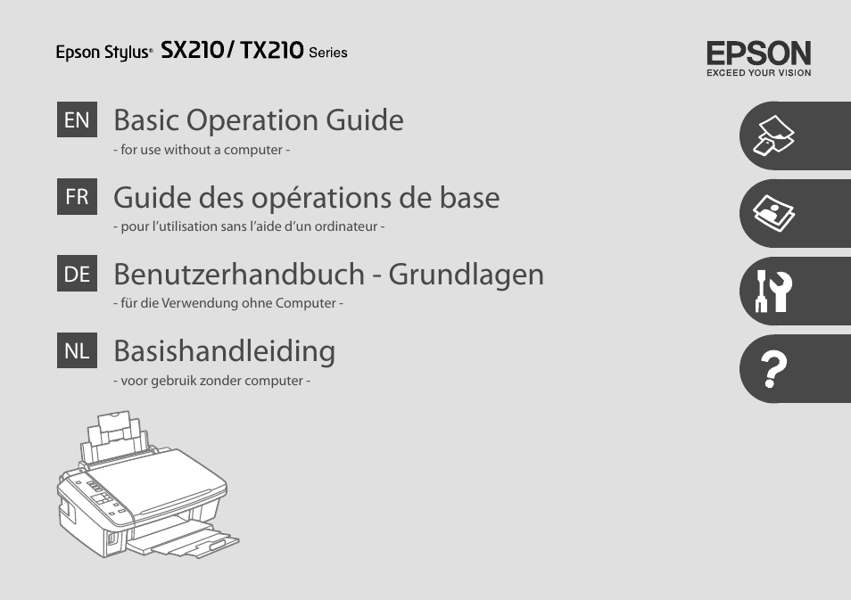 Epson Stylus TX210 series User Manual | 52 pages