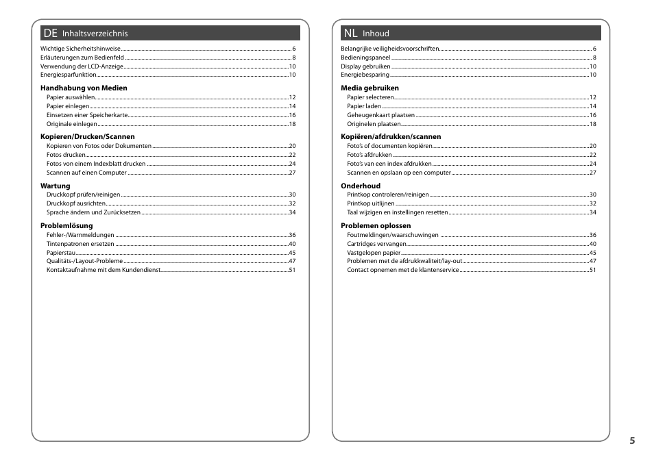 Epson Stylus TX210 series User Manual | Page 5 / 52