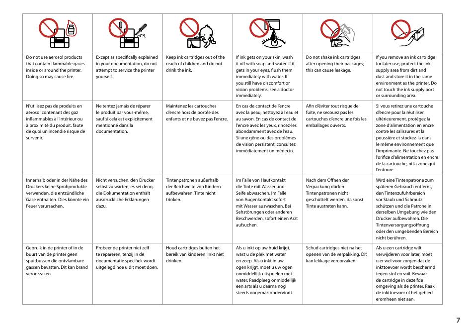 Epson Stylus TX210 series User Manual | Page 7 / 52