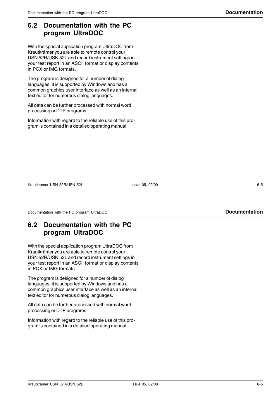 2 documentation with the pc program ultradoc | Epson USN 52L User Manual | Page 122 / 207