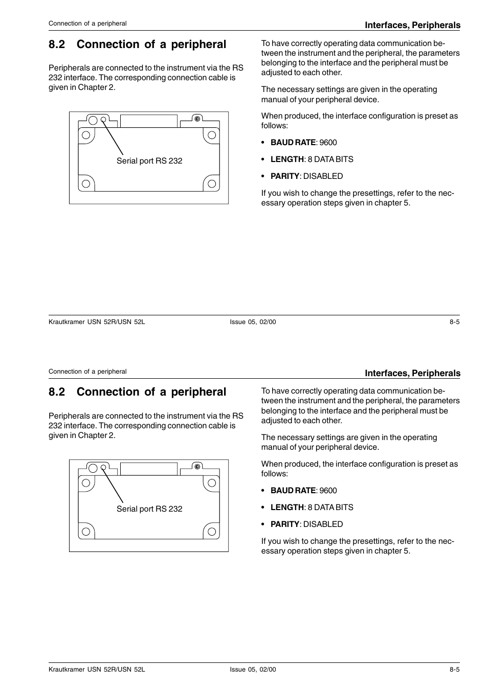 2 connection of a peripheral | Epson USN 52L User Manual | Page 132 / 207