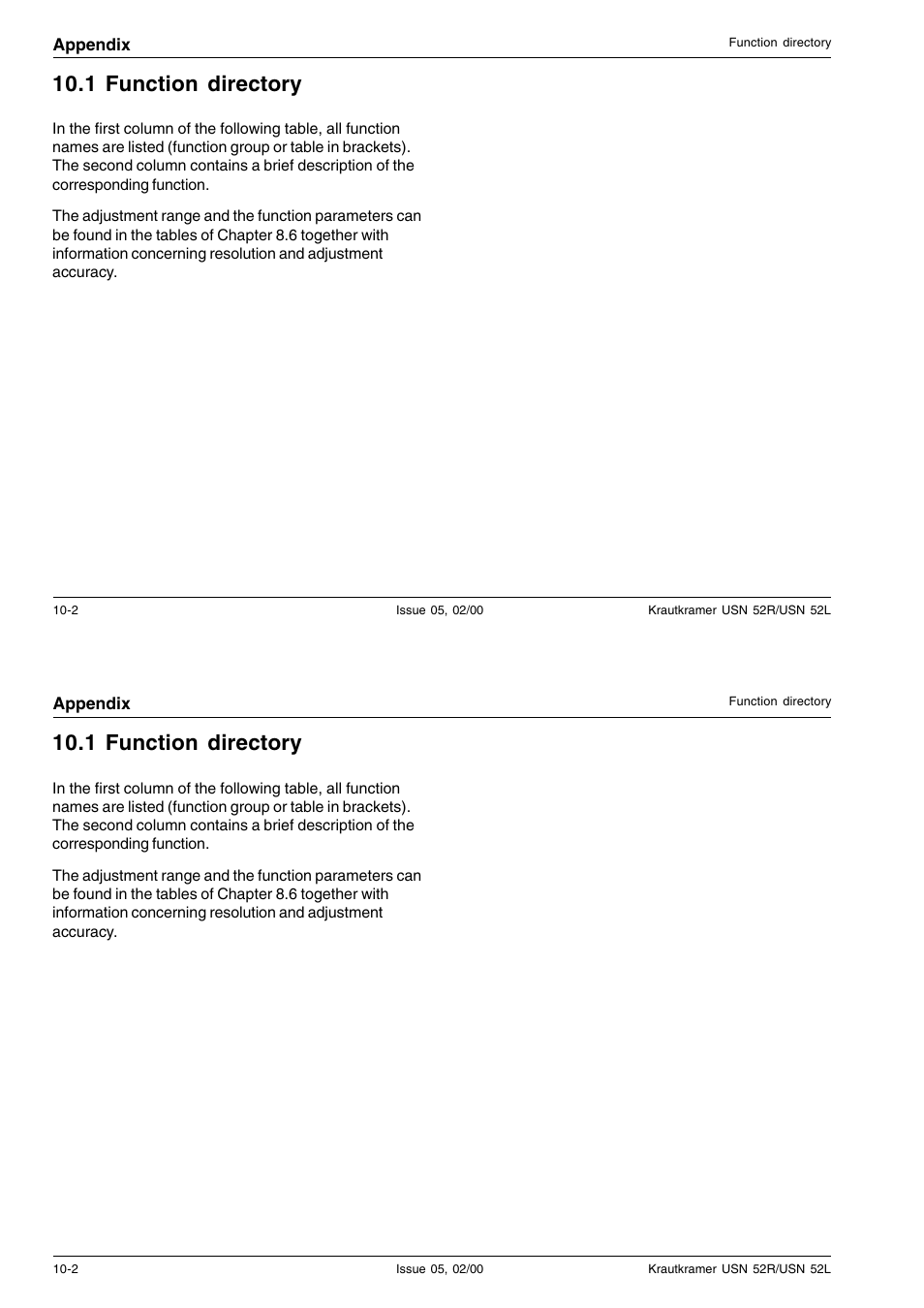 1 function directory | Epson USN 52L User Manual | Page 157 / 207