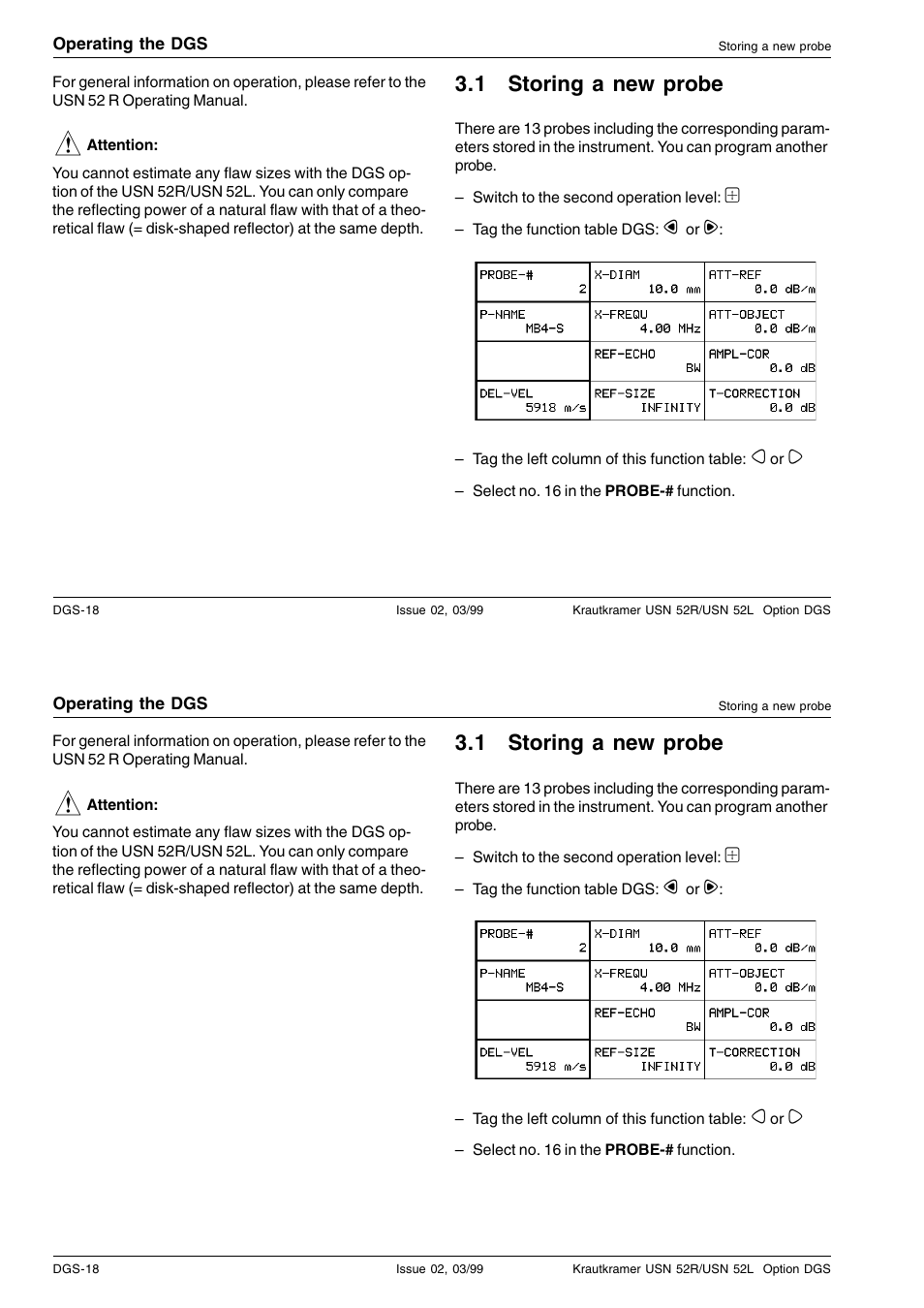 1 storing a new probe | Epson USN 52L User Manual | Page 193 / 207