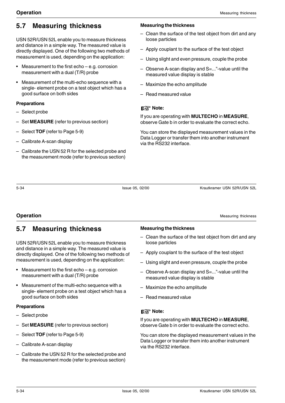 7 measuring thickness | Epson USN 52L User Manual | Page 79 / 207