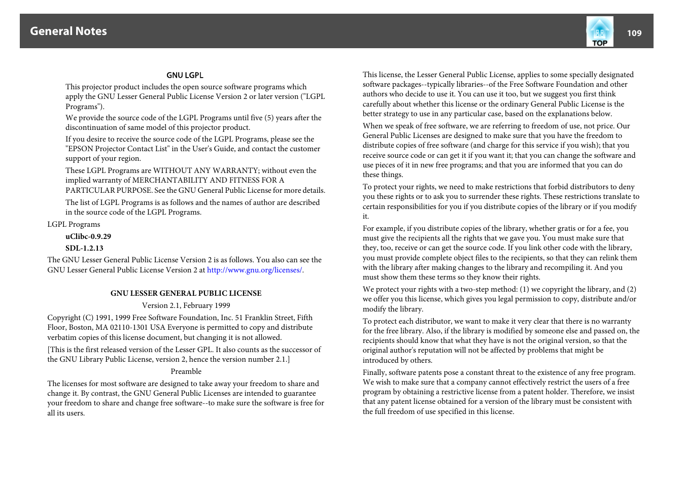 Epson EB-825 User Manual | Page 109 / 121