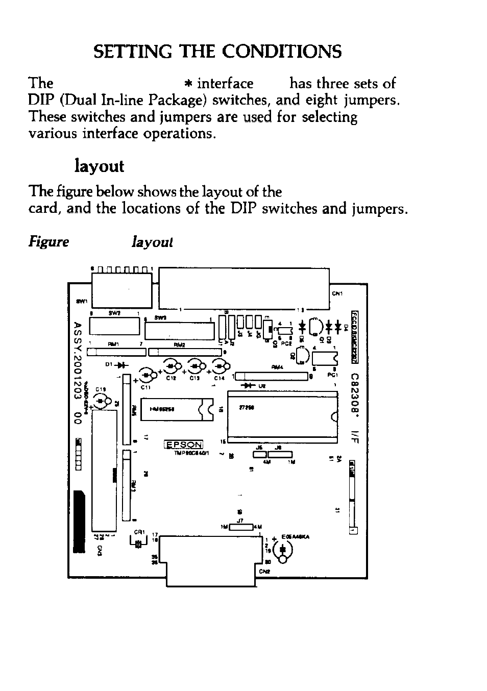 Setting the conditions, Card layout, Card | Epson C823088 User Manual | Page 7 / 37