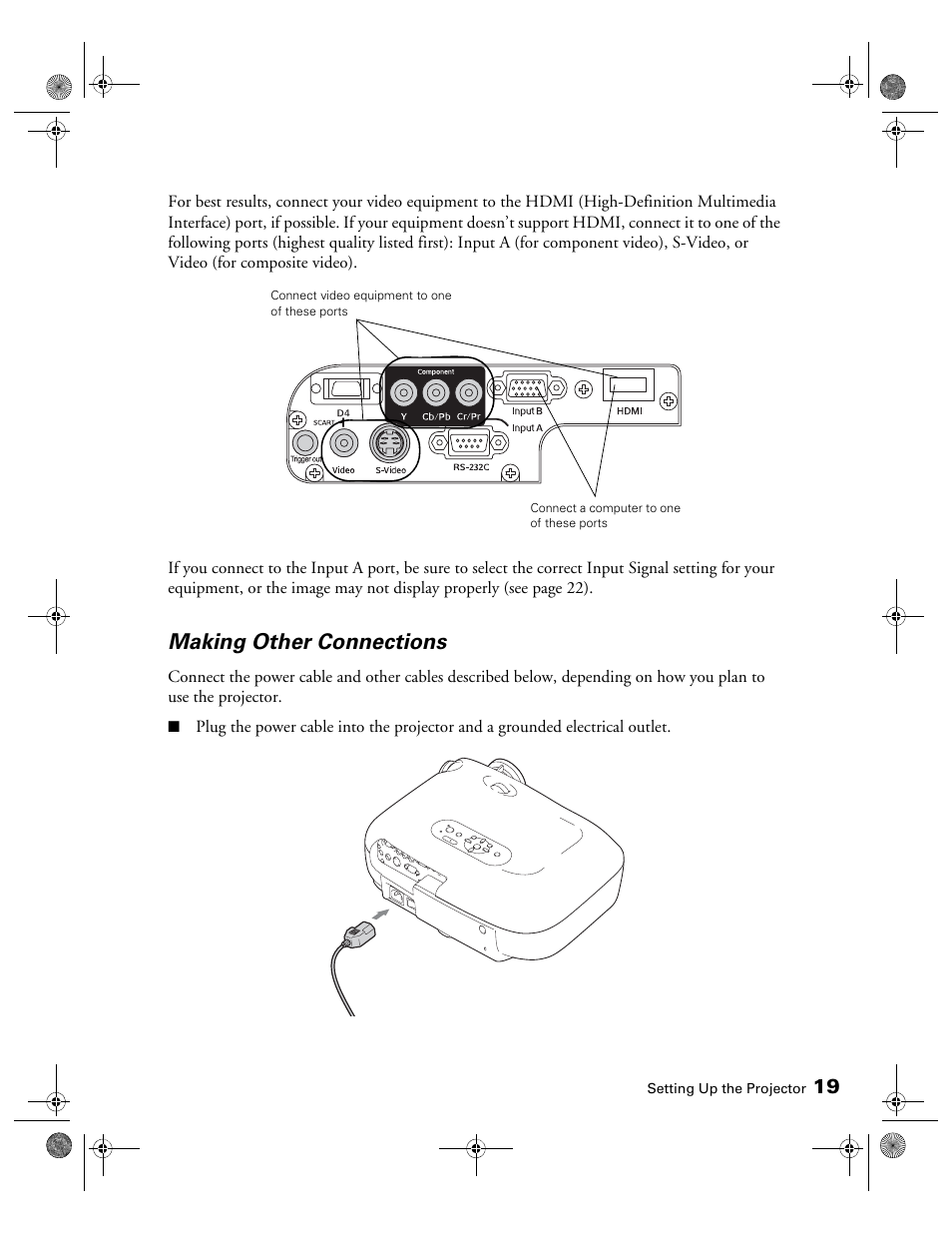 Making other connections | Epson 400 Series User Manual | Page 19 / 76