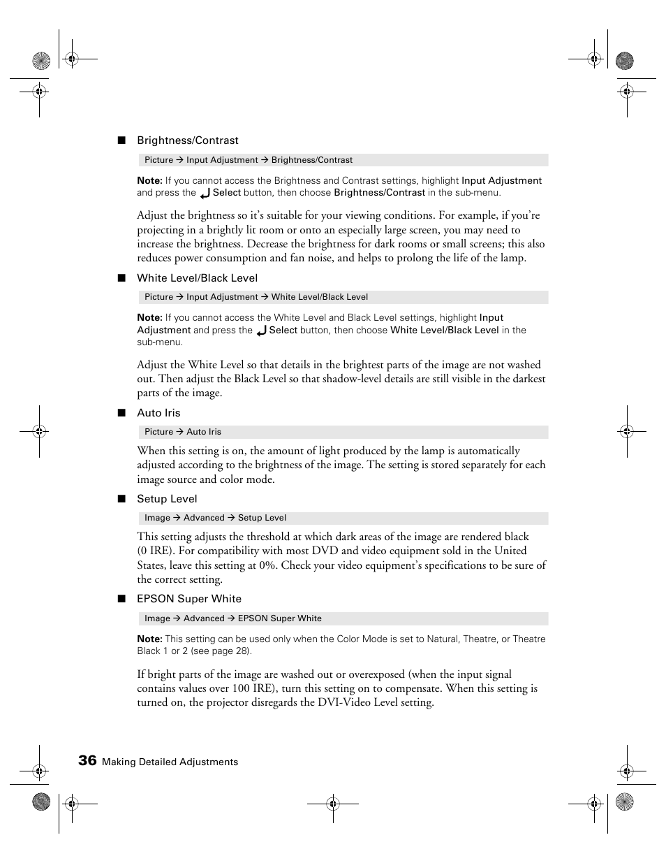 Epson 400 Series User Manual | Page 36 / 76