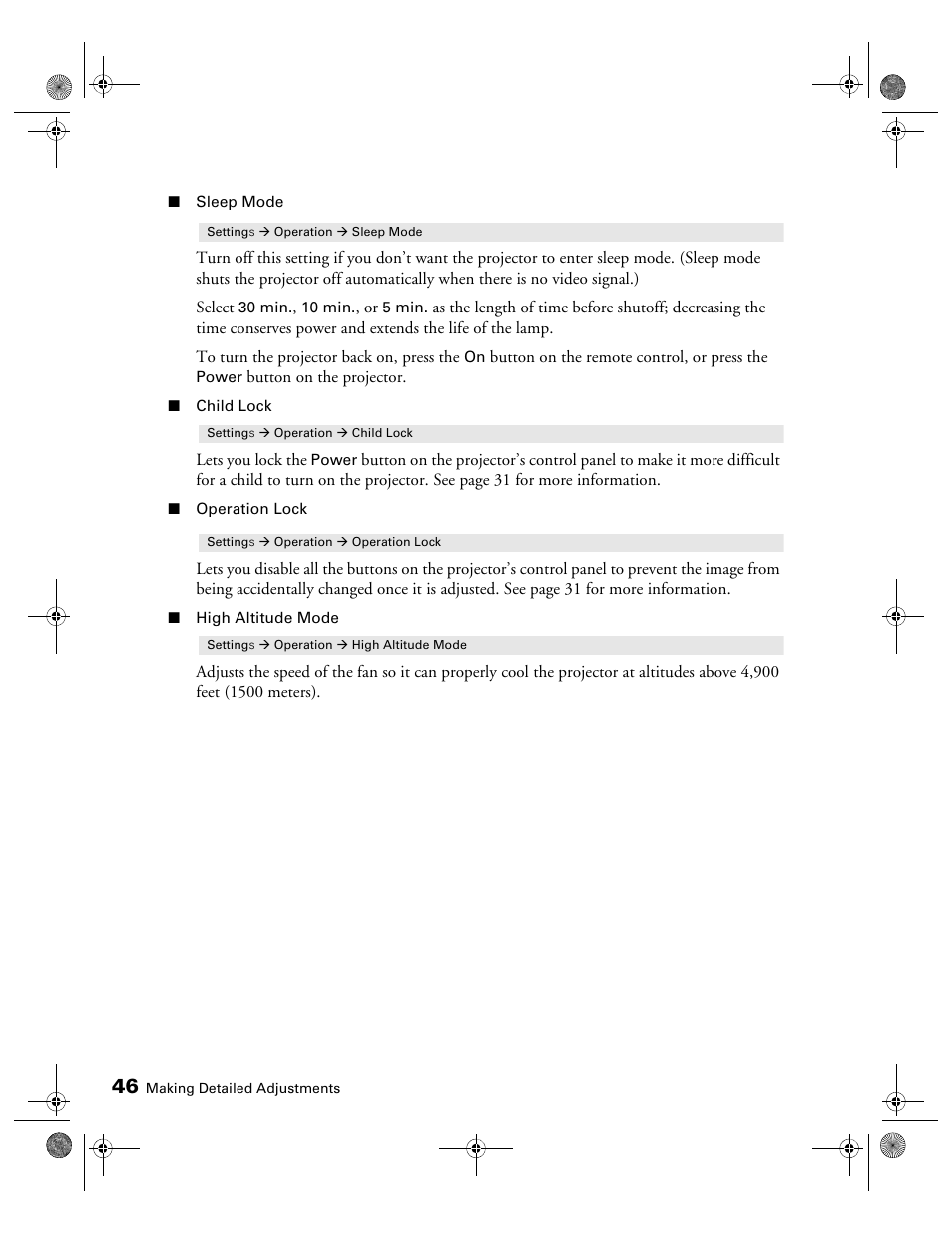 Epson 400 Series User Manual | Page 46 / 76