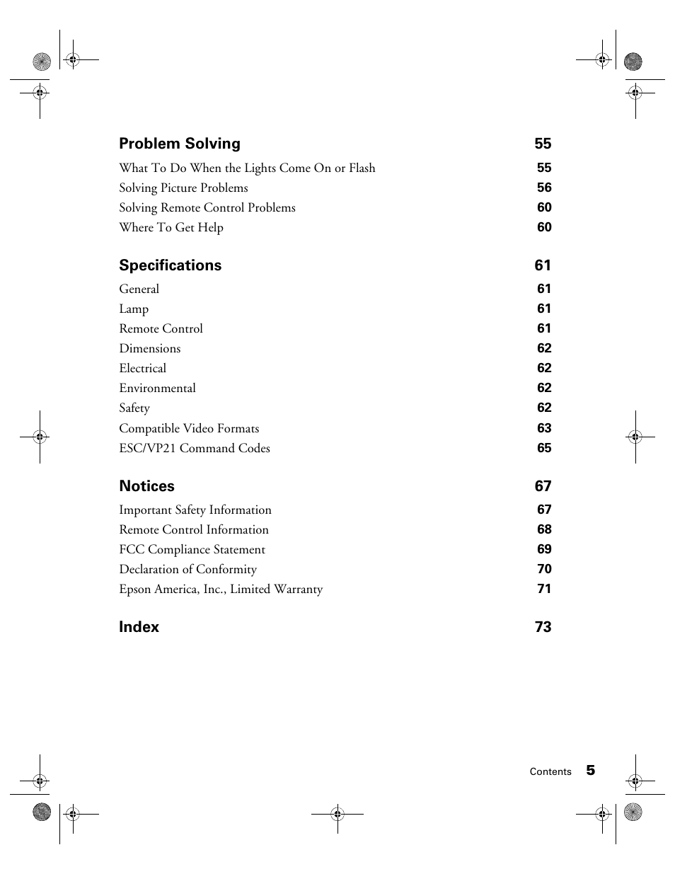 Epson 400 Series User Manual | Page 5 / 76