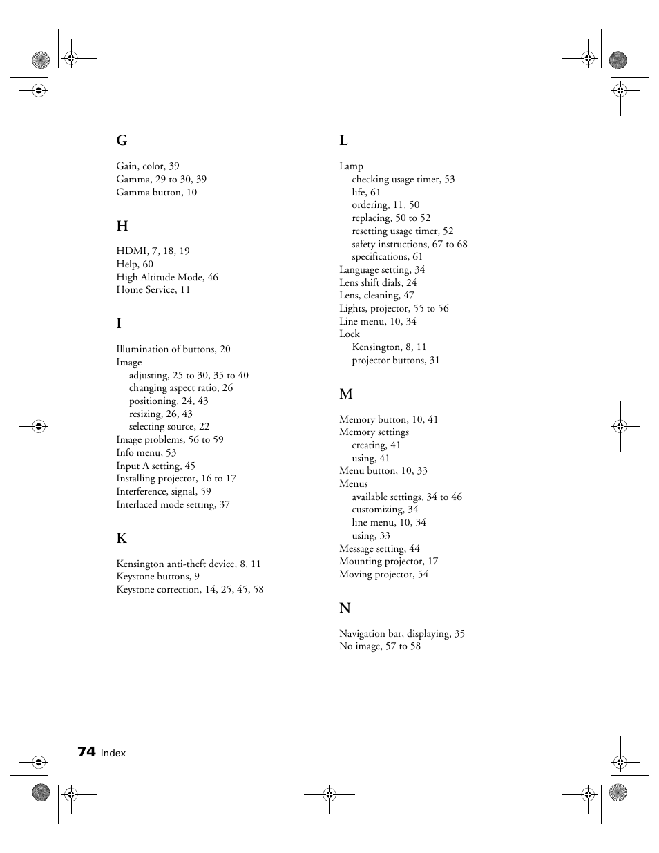 Epson 400 Series User Manual | Page 74 / 76
