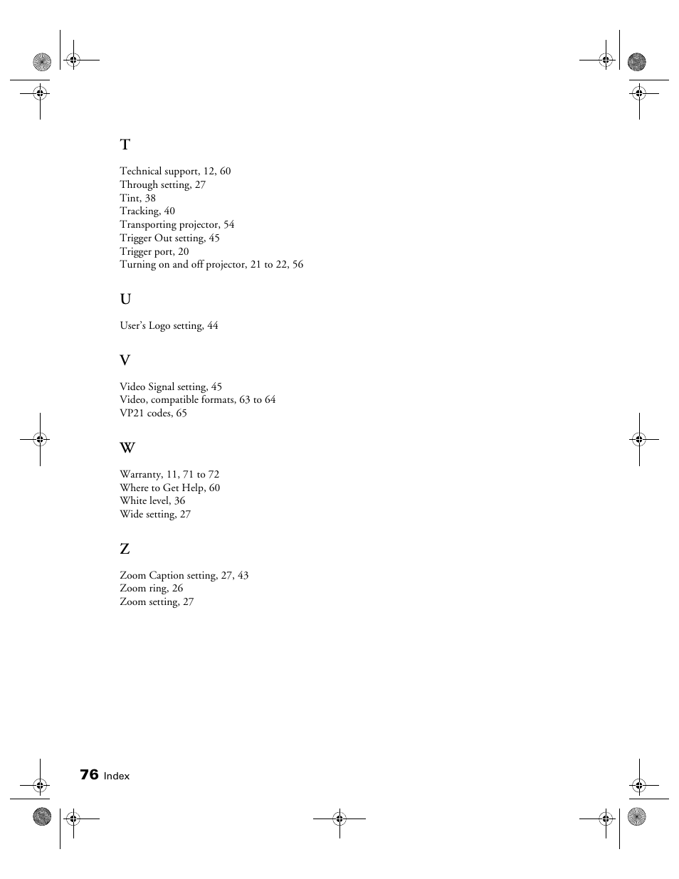 Epson 400 Series User Manual | Page 76 / 76