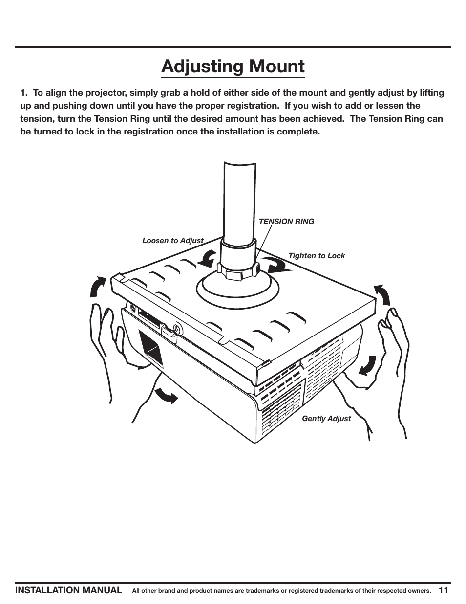 Adjusting mount | Epson ELPMBATA User Manual | Page 11 / 11