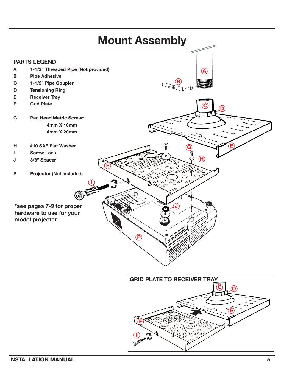 Mount assembly | Epson ELPMBATA User Manual | Page 5 / 11
