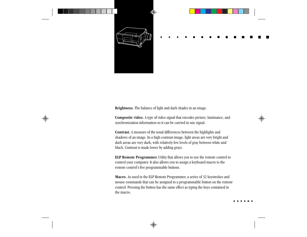 Glossary | Epson ELP-3300 User Manual | Page 100 / 110