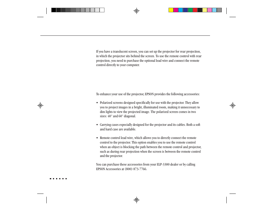 Optional accessories | Epson ELP-3300 User Manual | Page 13 / 110