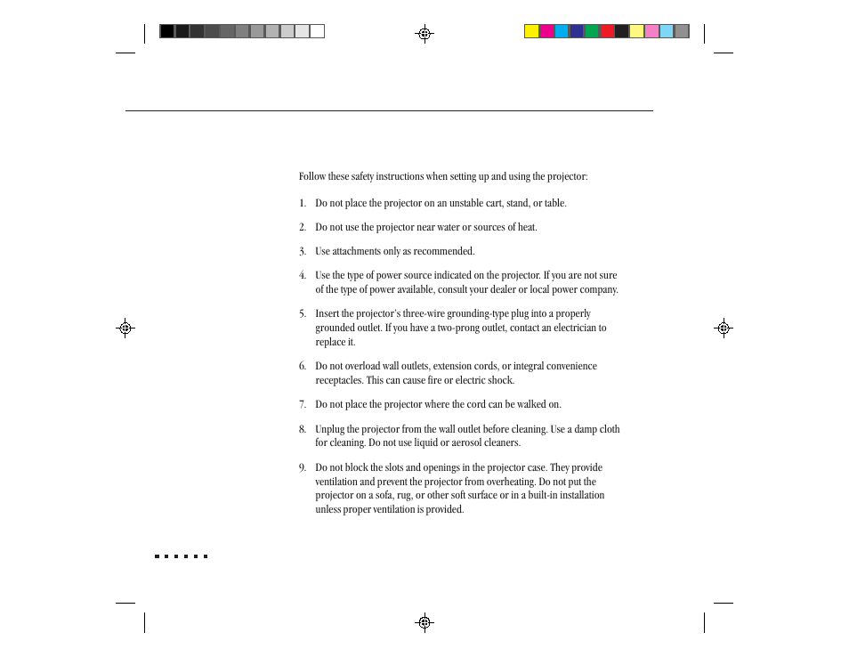Safety instructions | Epson ELP-3300 User Manual | Page 15 / 110