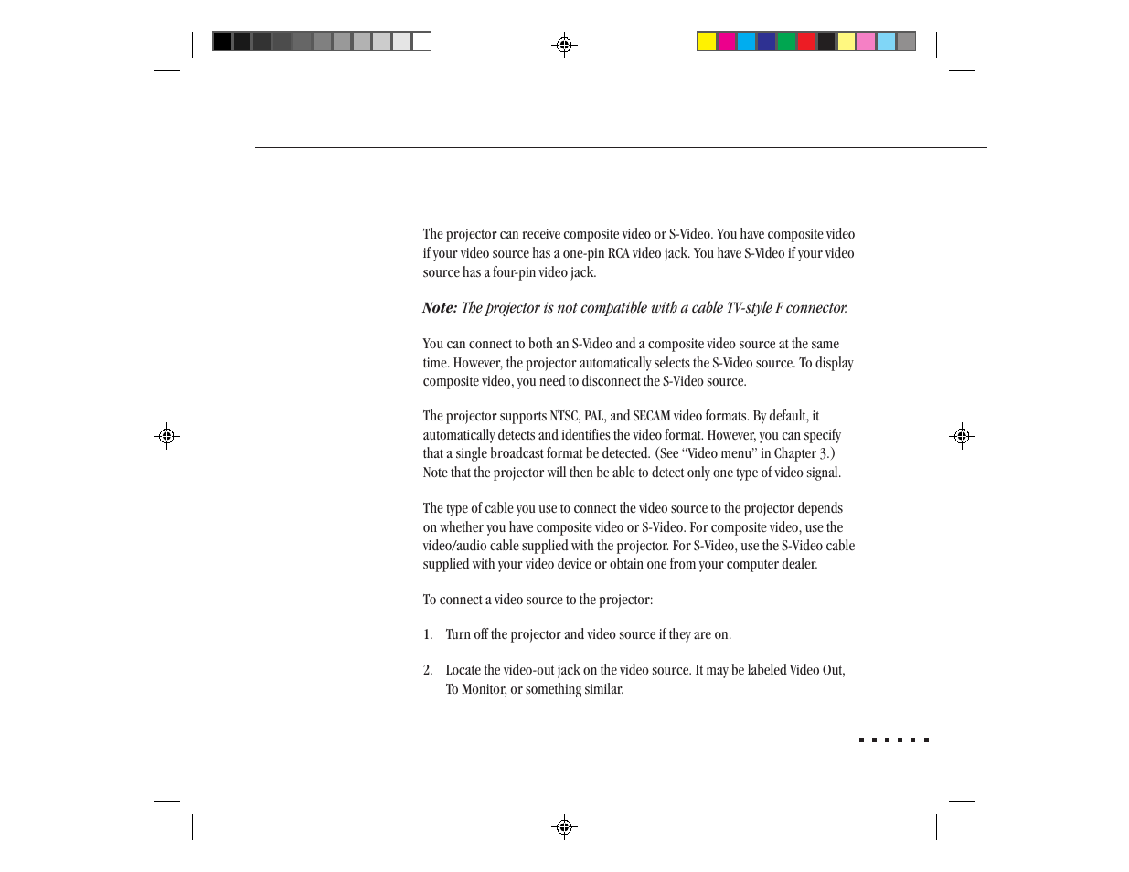 Connecting to a video source | Epson ELP-3300 User Manual | Page 30 / 110