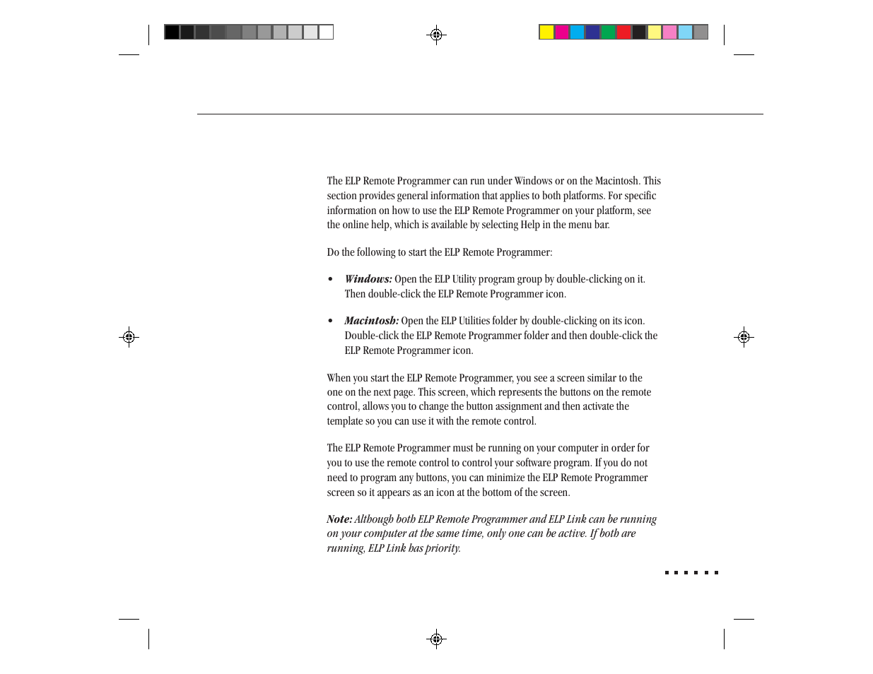 Starting the elp remote programmer | Epson ELP-3300 User Manual | Page 64 / 110