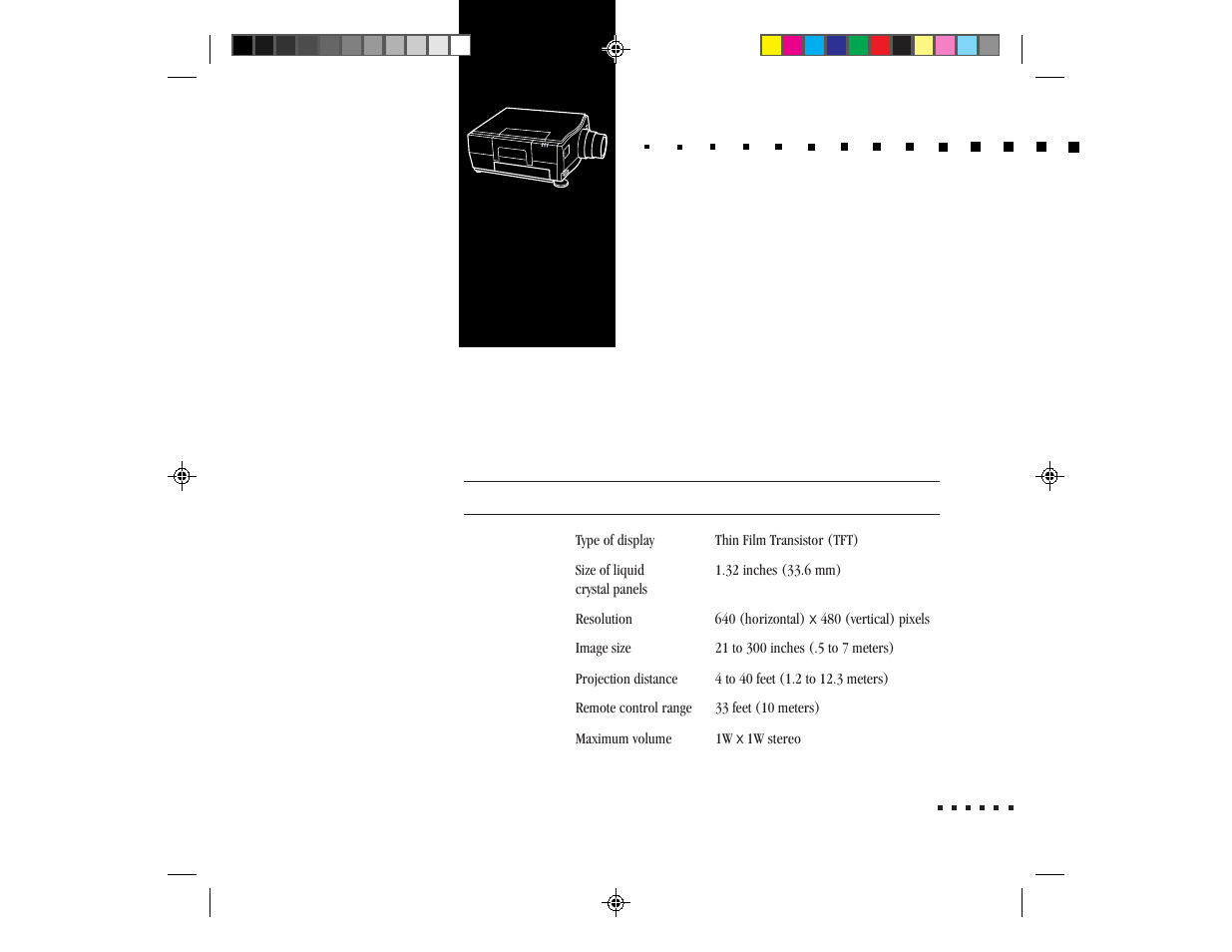 Appendix a-technical specifications, General, Technical specifications | Epson ELP-3300 User Manual | Page 94 / 110