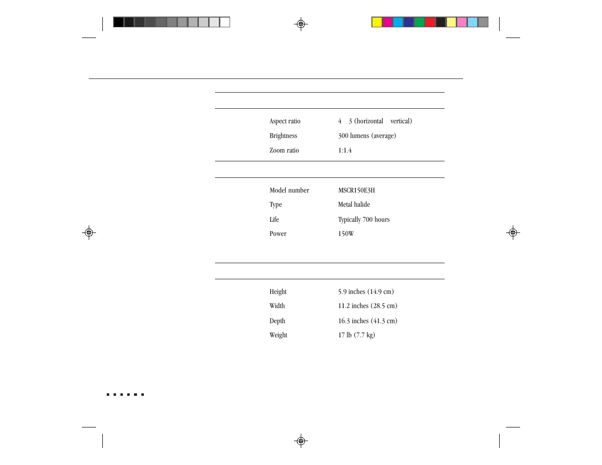 Optical, Projector lamp, Mechanical | Epson ELP-3300 User Manual | Page 95 / 110