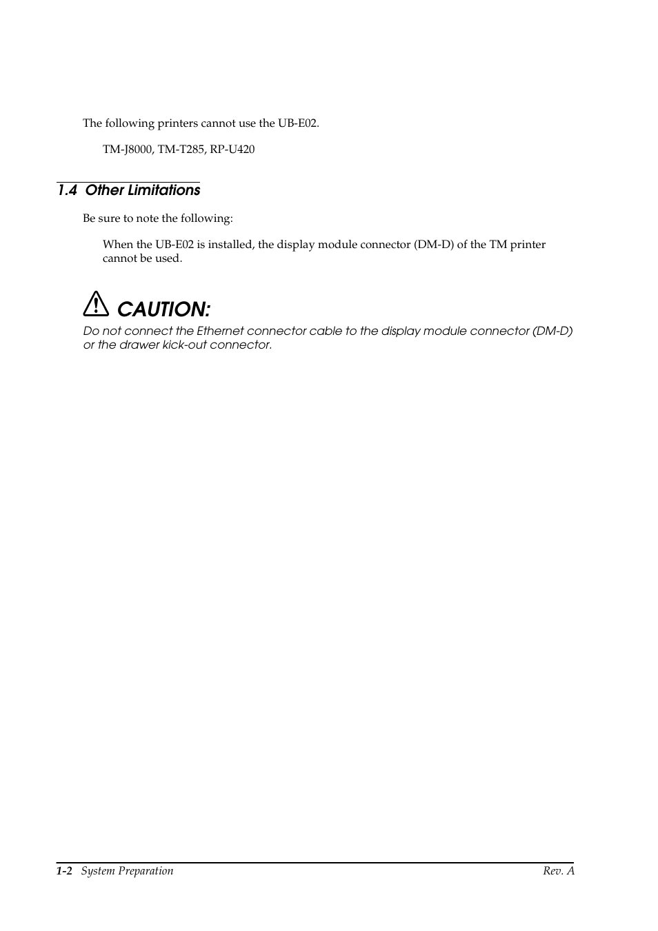 4 other limitations, Other limitations -2, Caution | Epson UB E02 User Manual | Page 16 / 86
