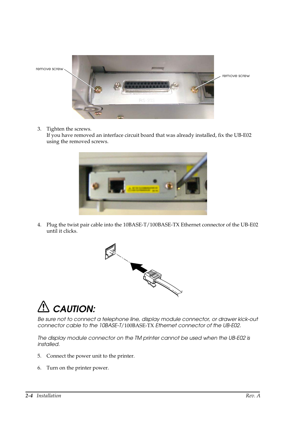 Caution | Epson UB E02 User Manual | Page 20 / 86