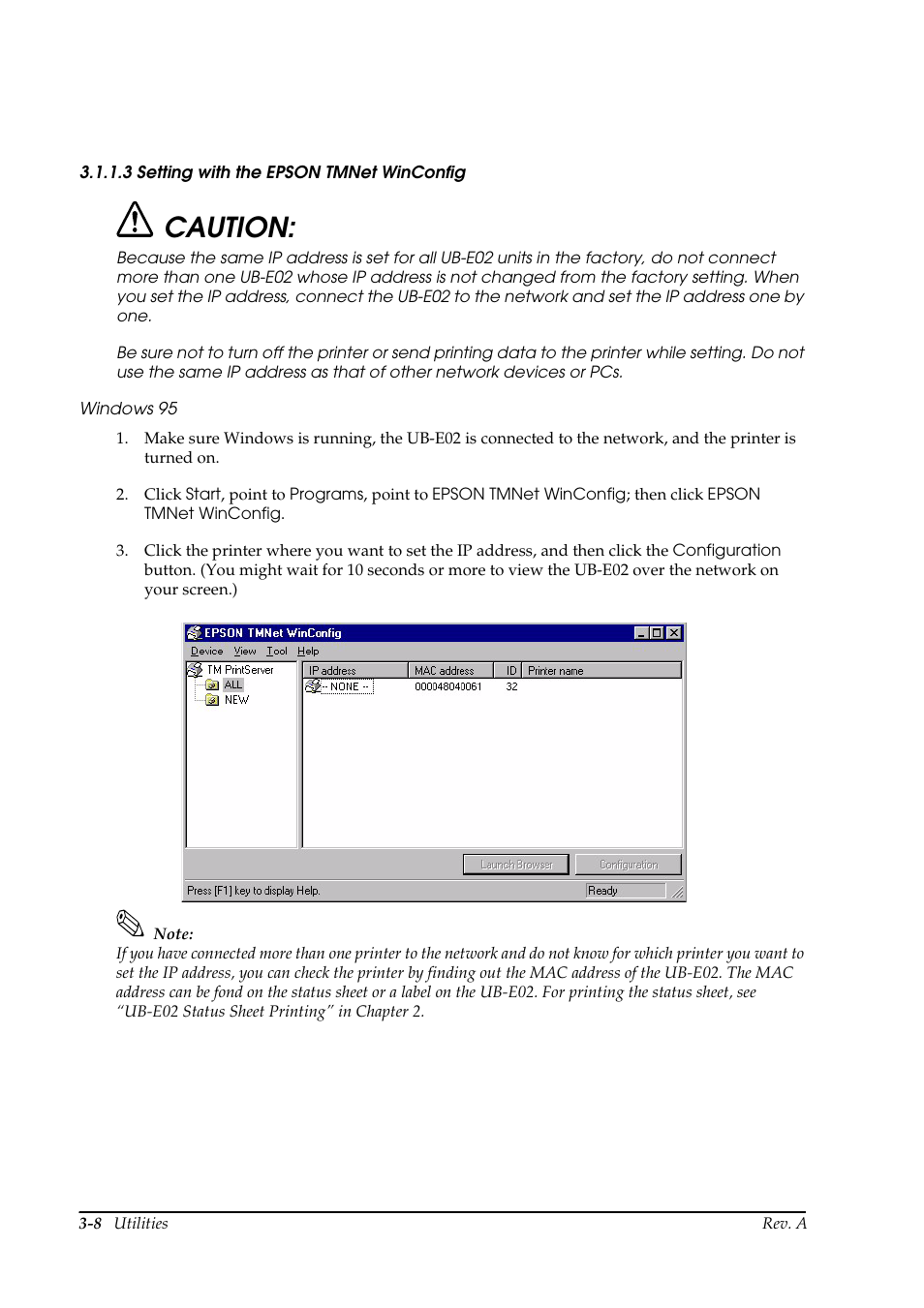 Caution | Epson UB E02 User Manual | Page 34 / 86