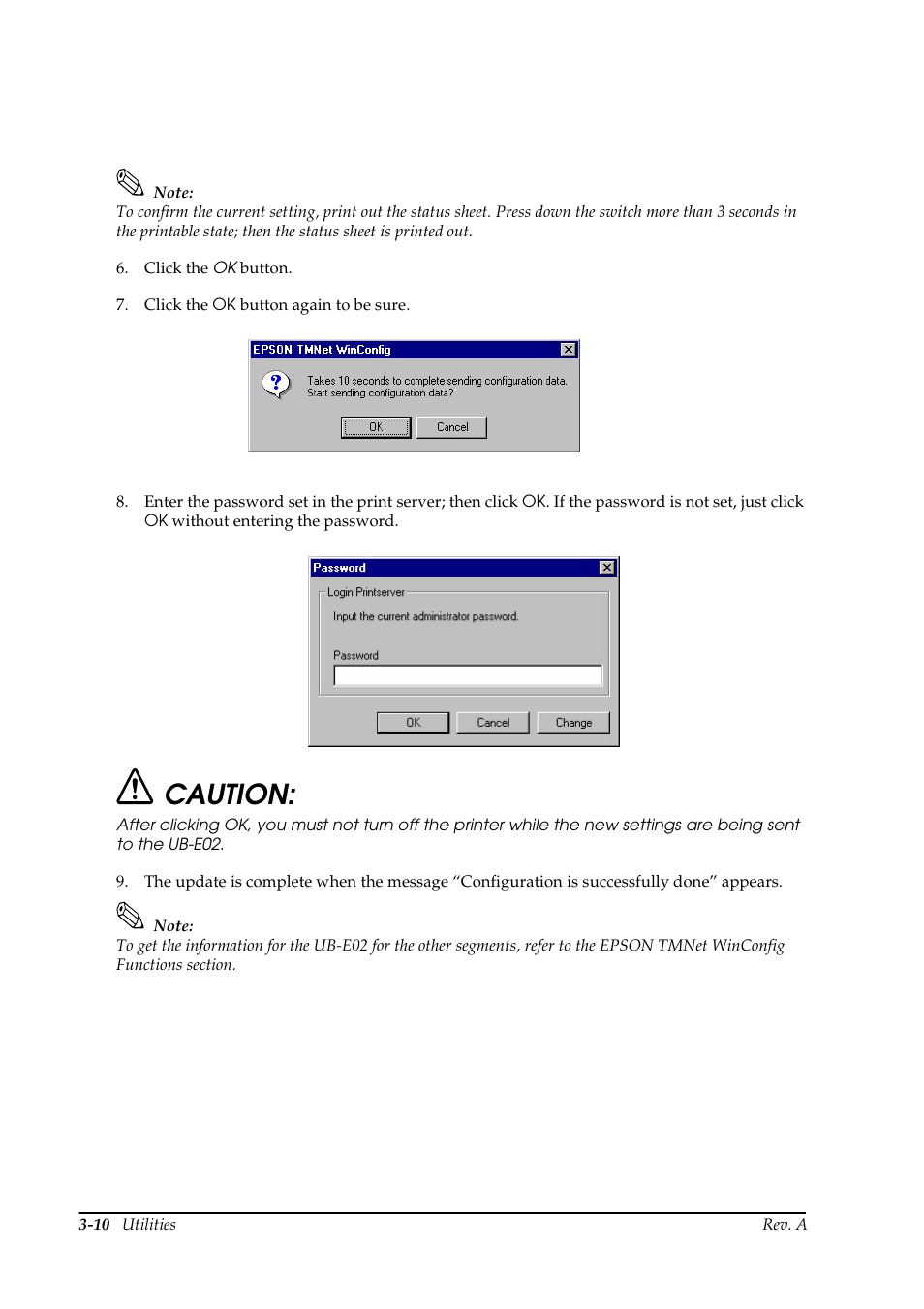 Caution | Epson UB E02 User Manual | Page 36 / 86