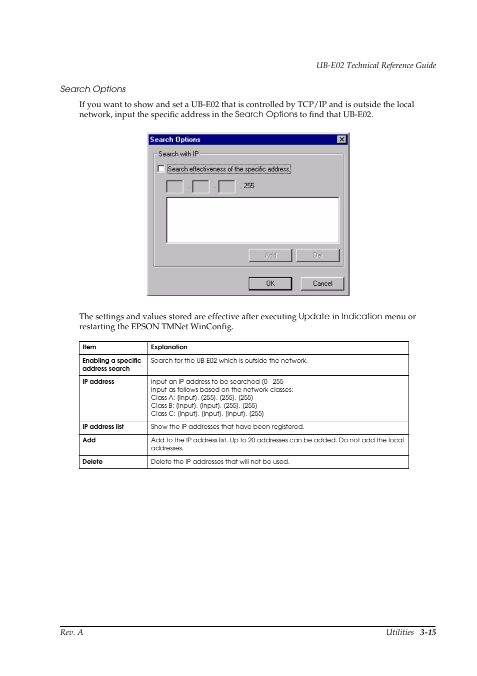 Search options | Epson UB E02 User Manual | Page 41 / 86