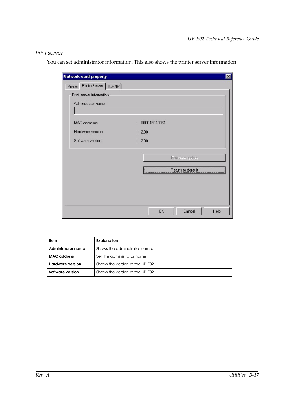 Print server | Epson UB E02 User Manual | Page 43 / 86