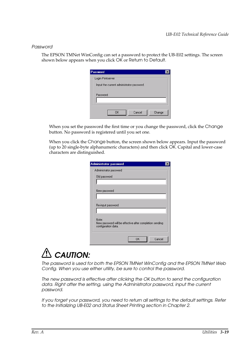 Caution | Epson UB E02 User Manual | Page 45 / 86