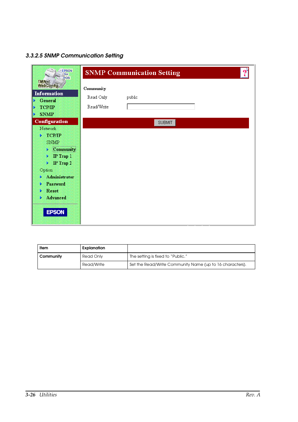 5 snmp communication setting | Epson UB E02 User Manual | Page 52 / 86