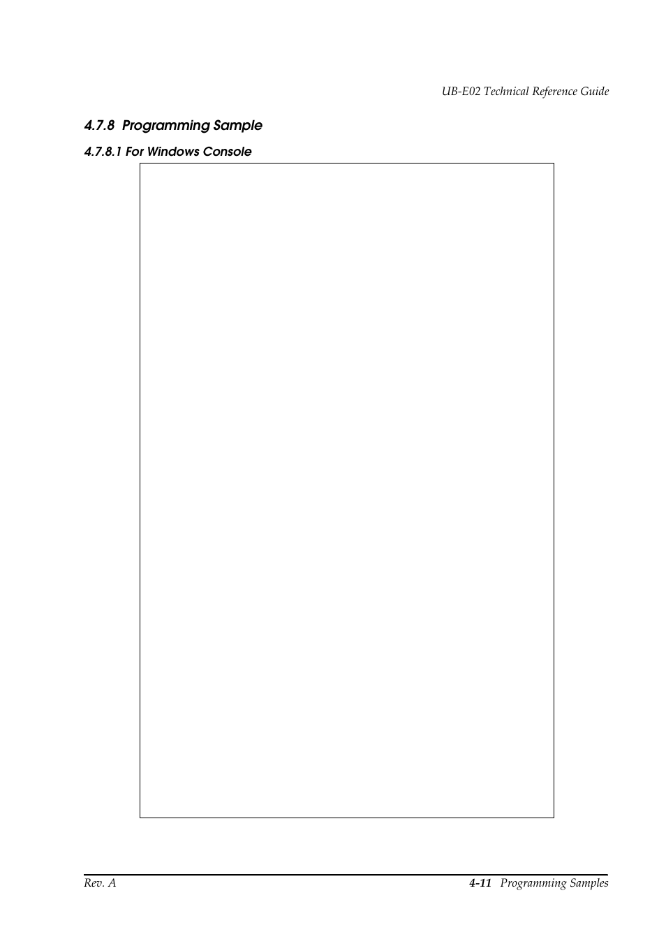 8 programming sample, Programming sample -11 | Epson UB E02 User Manual | Page 69 / 86