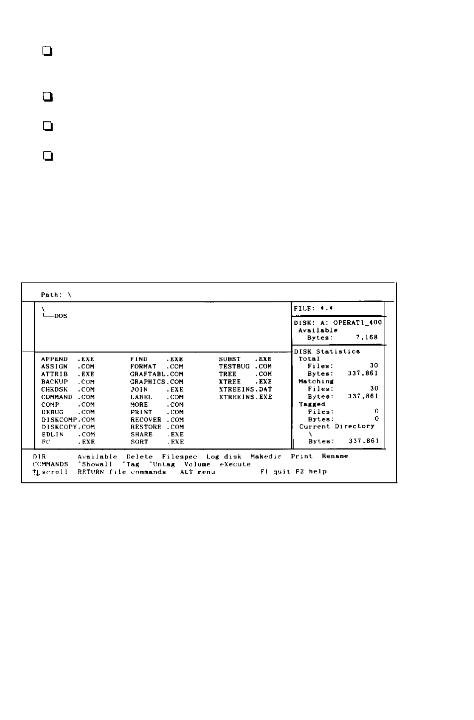 Running xtree, Xtree, Enter | Epson Apex 20020 User Manual | Page 110 / 251