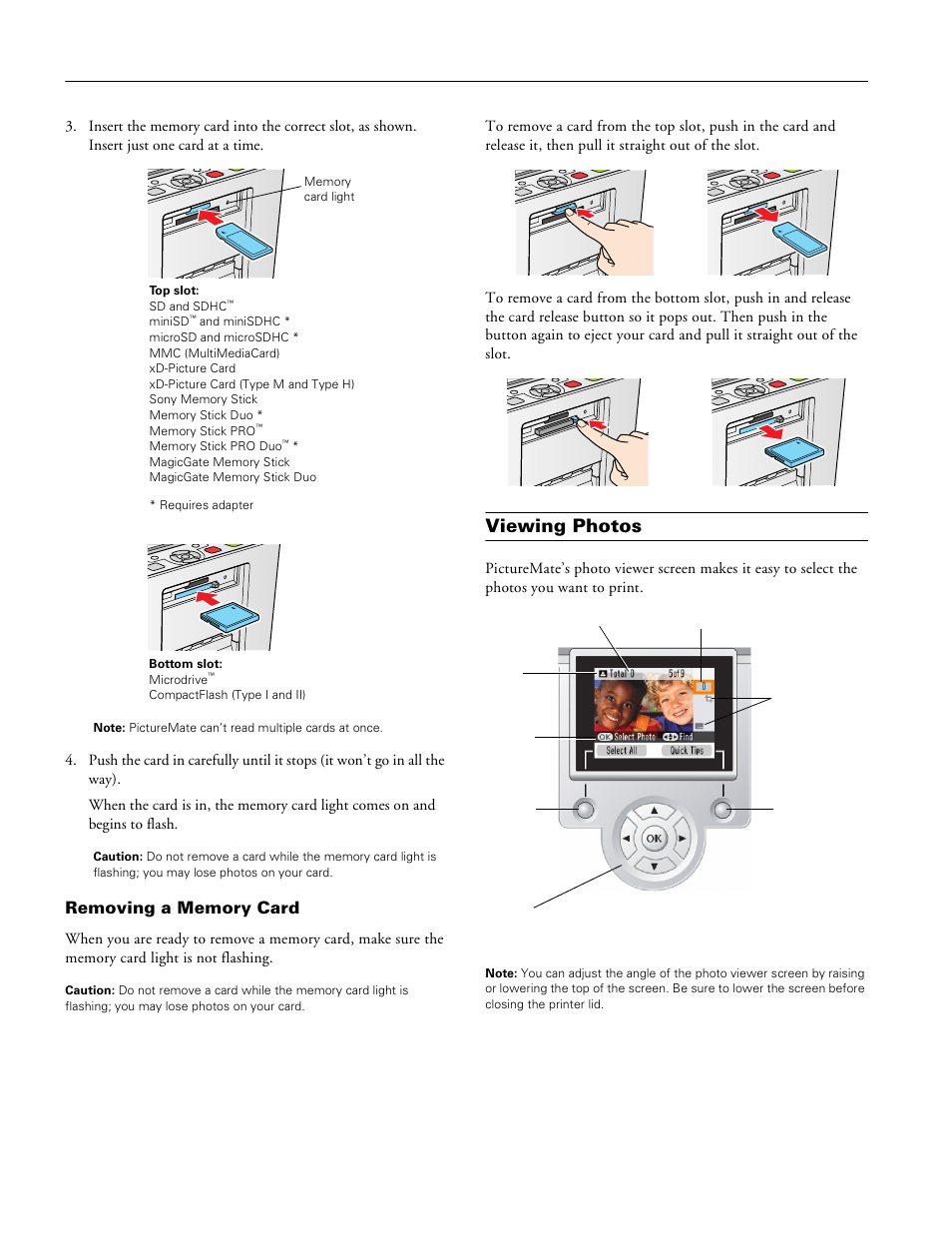 Viewing photos, Picturemate snap (pm 240) | Epson A381H User Manual | Page 4 / 16