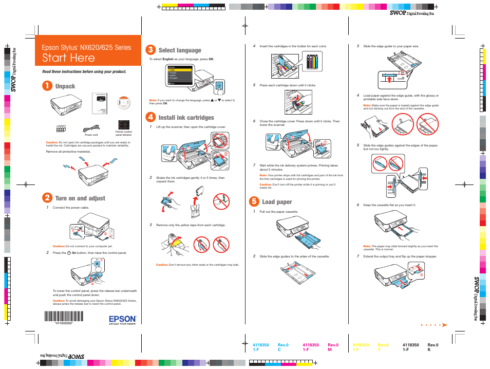 Epson STYLUS NX620 User Manual | 4 pages