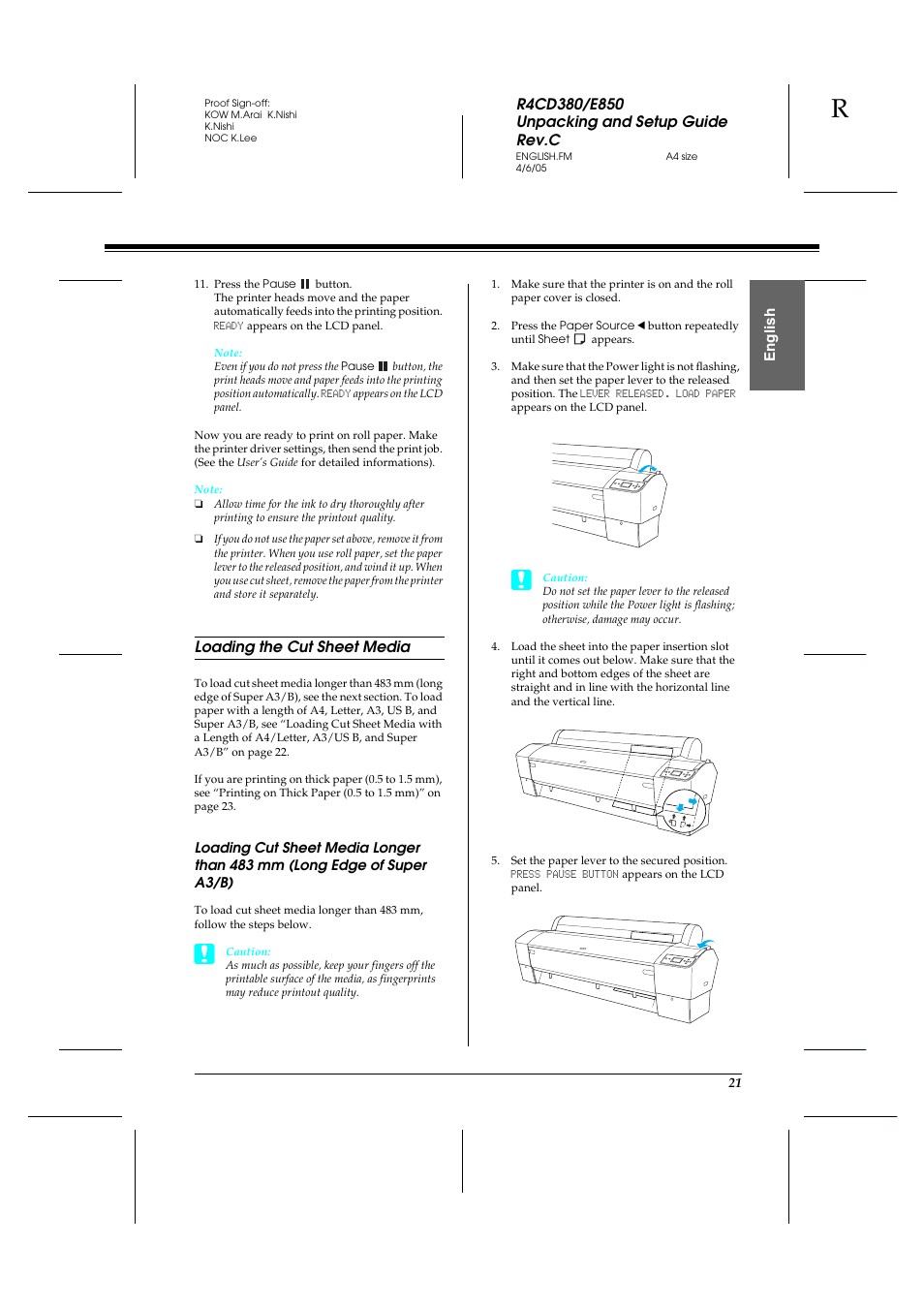 Epson 7800 User Manual | Page 21 / 27