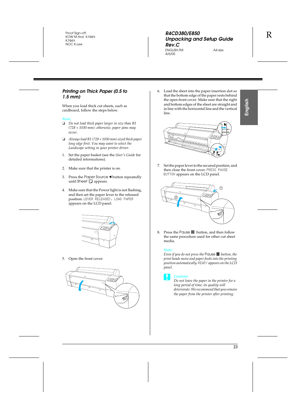 Epson 7800 User Manual | Page 23 / 27