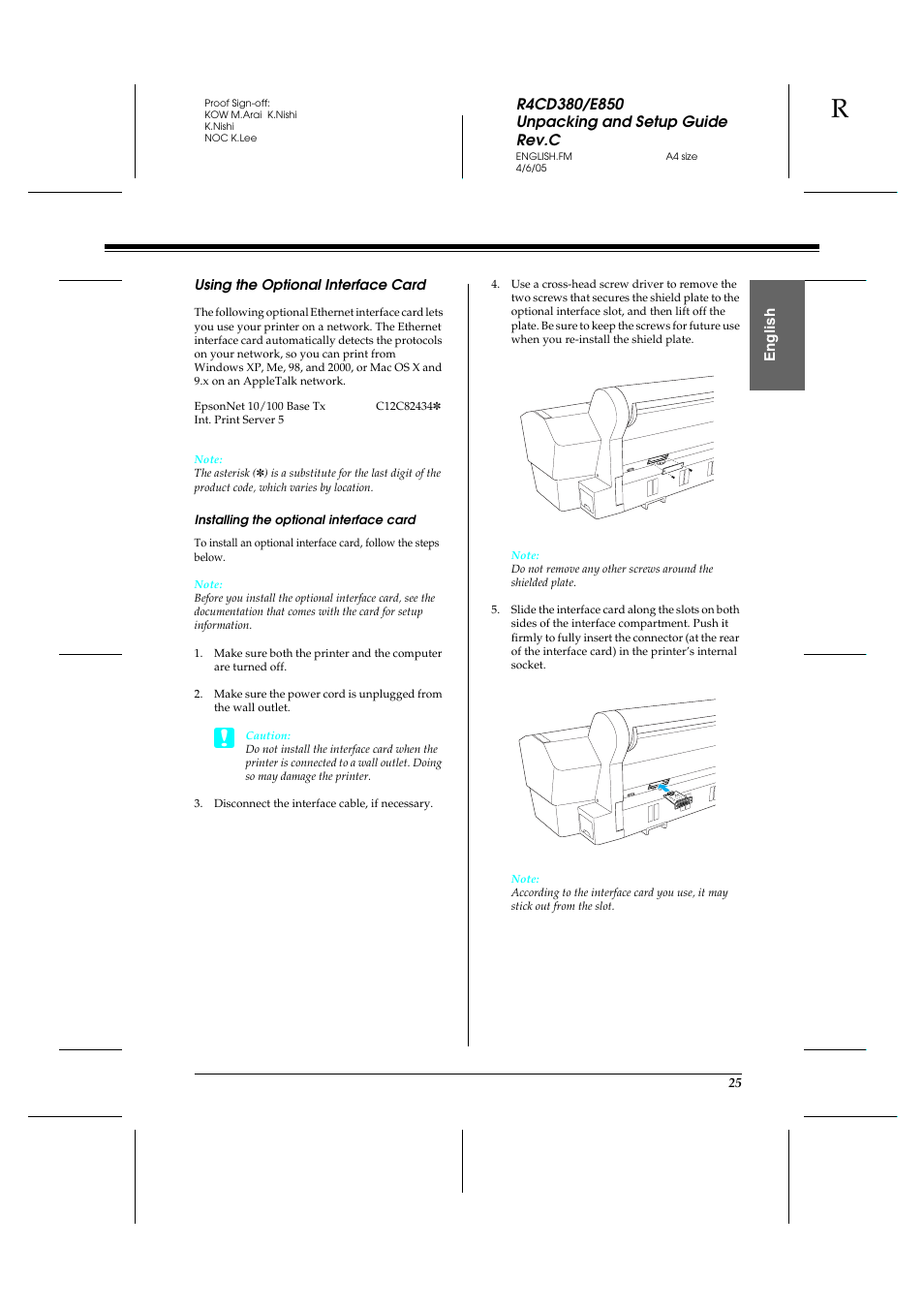 Epson 7800 User Manual | Page 25 / 27