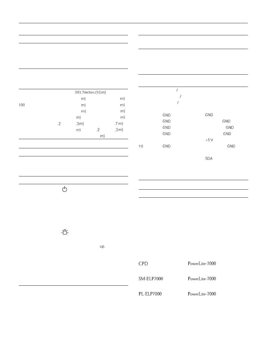 Projector placement guidelines, Projector status indicators, Information reference list | Related documentation | Epson 7000 User Manual | Page 2 / 2