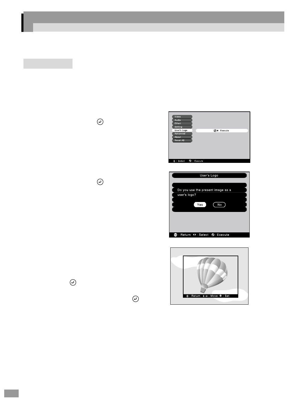 Saving a user's logo | Epson ELP-600 User Manual | Page 100 / 120