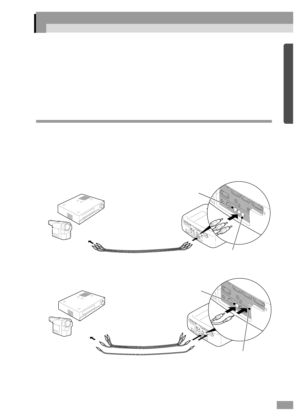 Connecting to a video source, Projecting composite video images, T (p.29) | Epson ELP-600 User Manual | Page 31 / 120