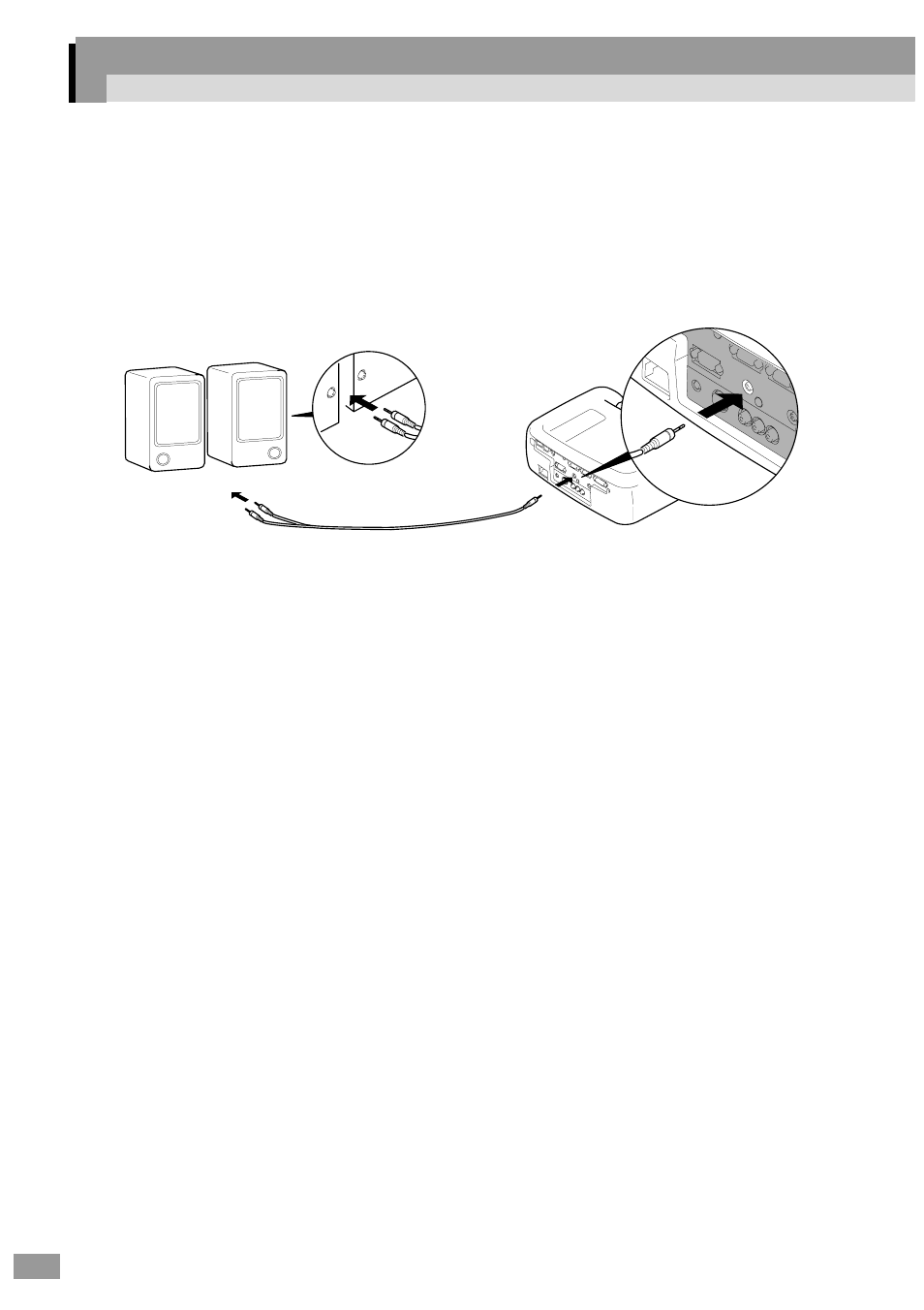 Connecting to an external speaker, T (p.34 | Epson ELP-600 User Manual | Page 36 / 120